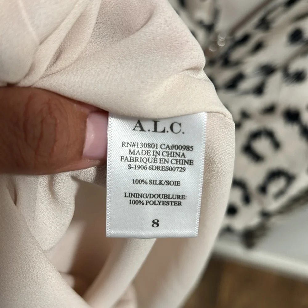 A.L.C. Asymmetrical Leopard Print Dress - Black and White - Picture 8 of 14